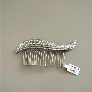 Crystal-Embellished Silver Hair Comb